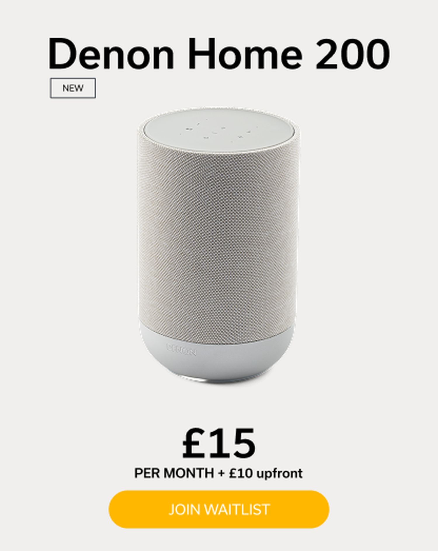 White Denon Home 200 Denon+ Pricing Info